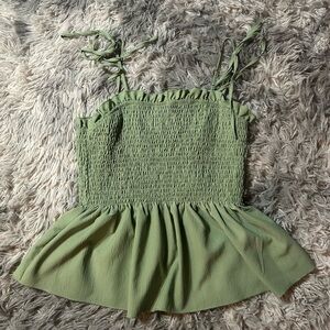 SHEIN Olive Smocked Peplum Camisole